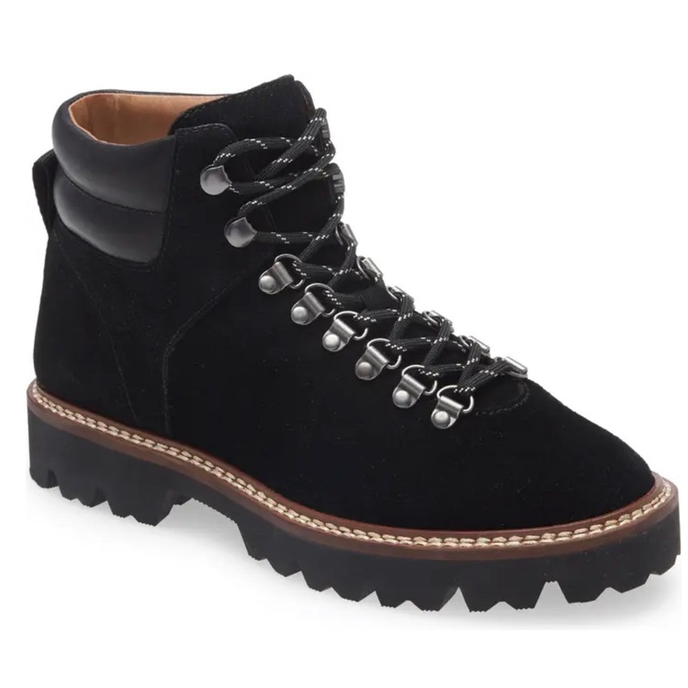 Madewell Enzo Hiking Boot Black Suede Lugsole Lug Bootie NIB 10